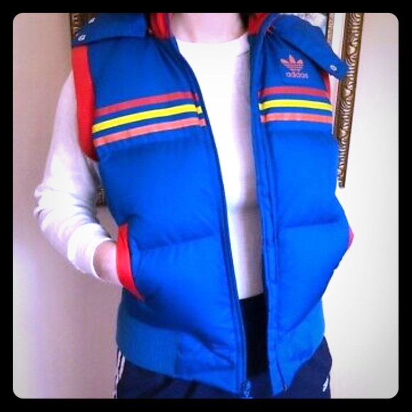 adidas Other - ADIDAS sz S Vintage down rainbow stripe puffy vest